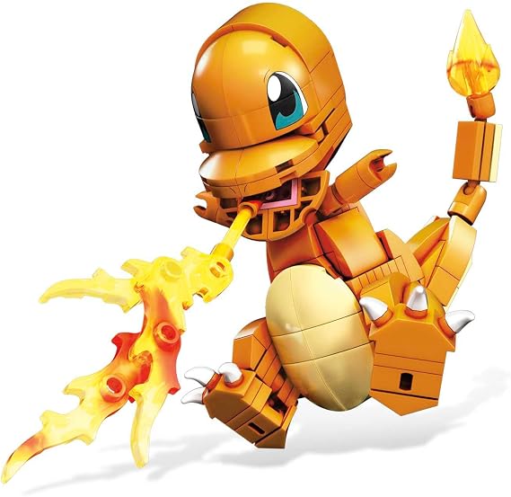 MEGA Pokemon Build and Display Charmander toy structure set (10 cm), whose joints can be bent with 185 blocks and parts, for children aged 7 and over, GKY96
