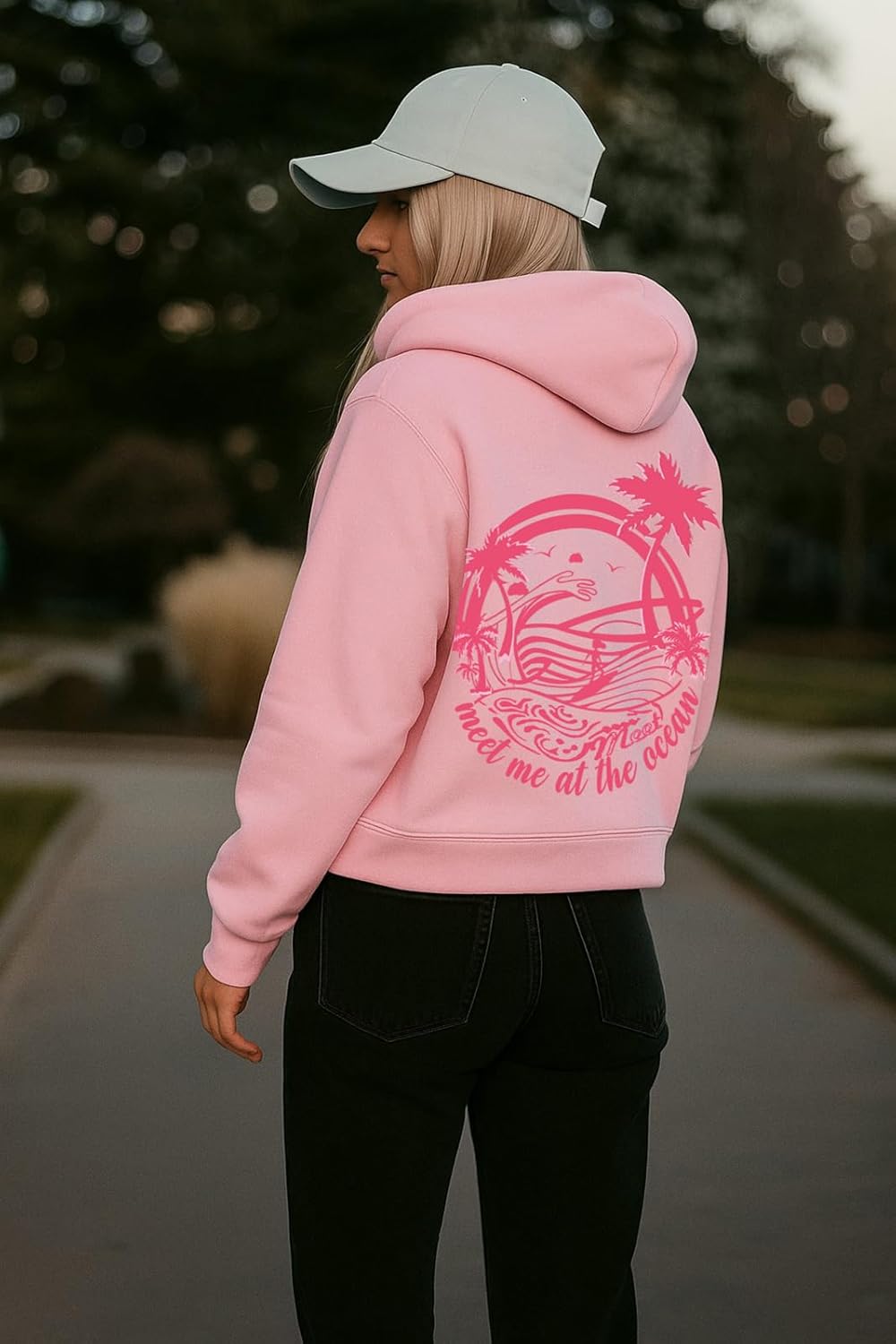 Palm Graphic Hoodies for Women Girls Juniors Aesthetic Y2k Sweatshirts Preppy Outfit - Image 2