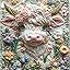 3d Embroidery Flower Cow