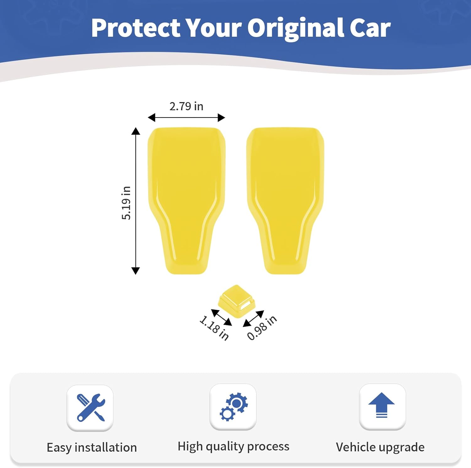 RT-TCZ for Jeep JL Rear Window Hinge Cover Trim Nozzle Decals for Jeep Wrangler JL JLU 2018 up Yellow Exterior Accessories 3pcs