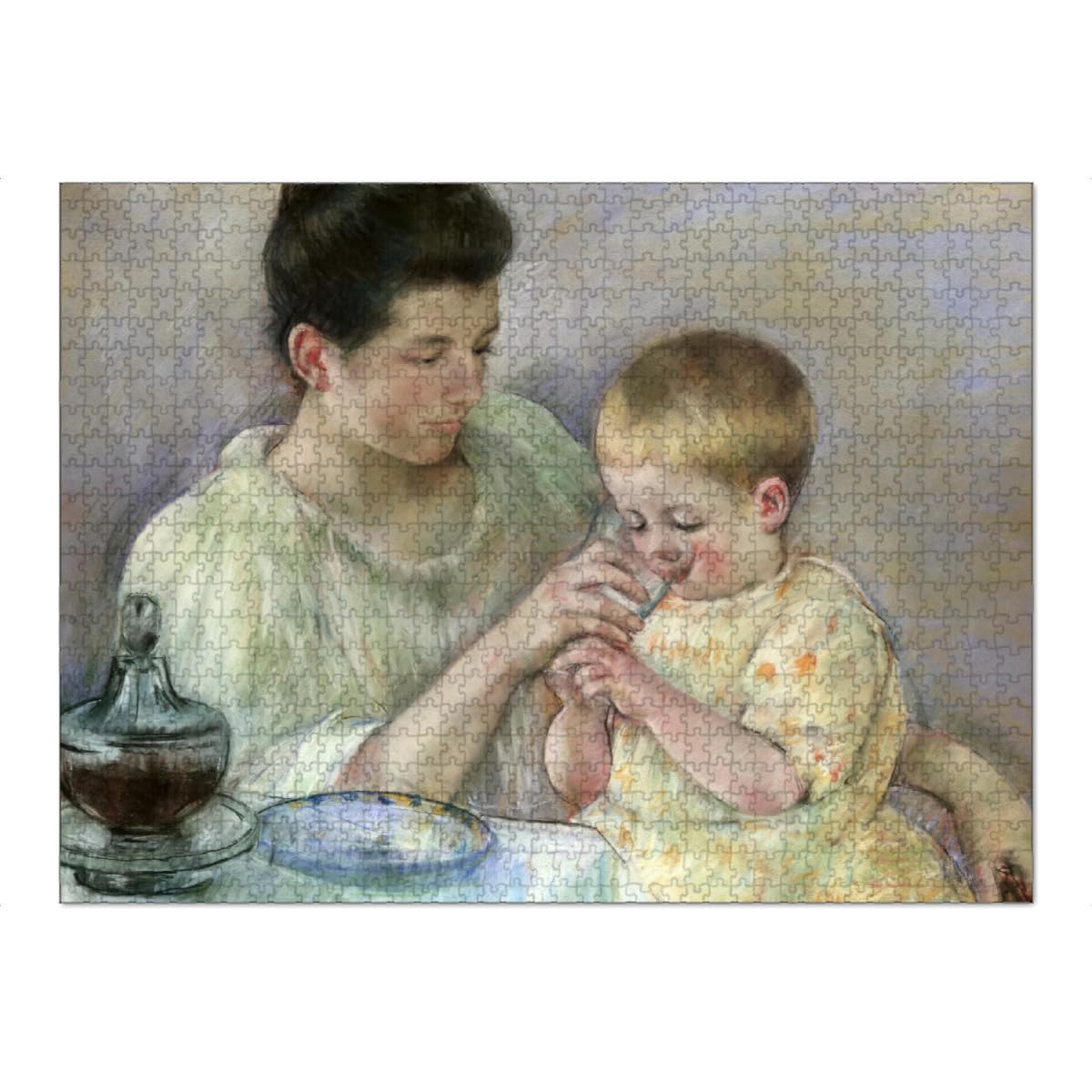 artboxONE-Puzzle XXL (1500 Teile) Für Kinder Mutter füttert Kind - Puzzle Mutter berühmt bildmaterial