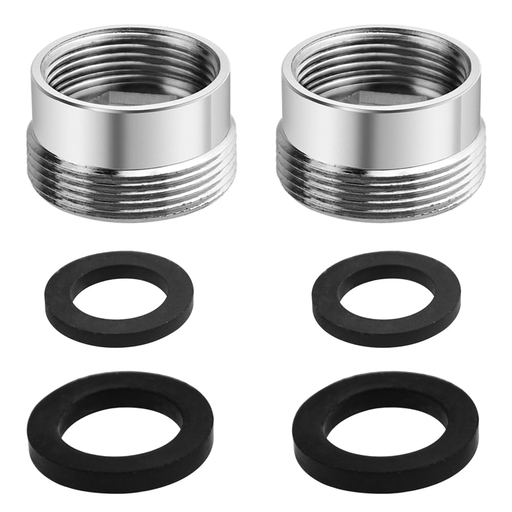 TOVOT 2PCS Faucet Adapters Tap Adapters M22 Faucet Aerators Adapters Kitchen Tap Adapters(Male 22mm to Female 18mm)
