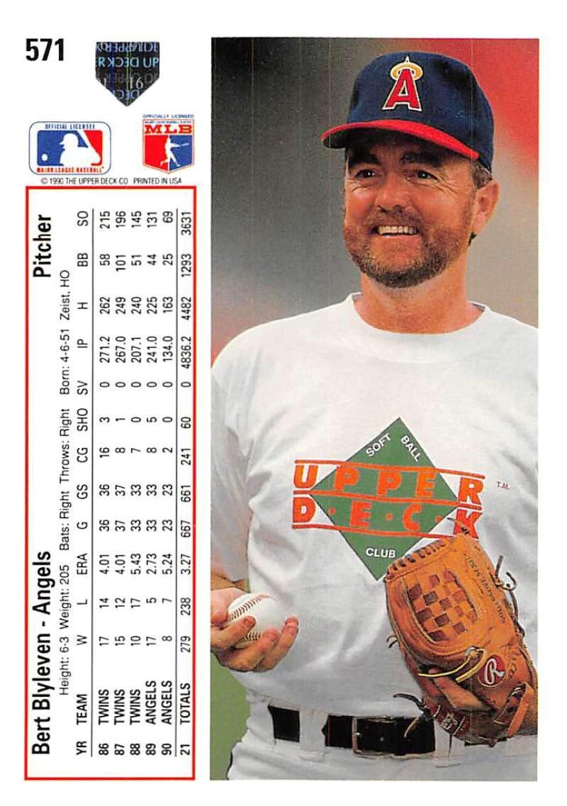 Amazon.com: 1991 Upper Deck #571 Bert Blyleven NM-MT California