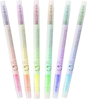 Caneta Marcador - Caneta Marcador Estética Marcadores Ponta Dupla | Canetas ponta macia marca-texto, marcadores marca-texto artesanato cores variadas para escrever Aezon