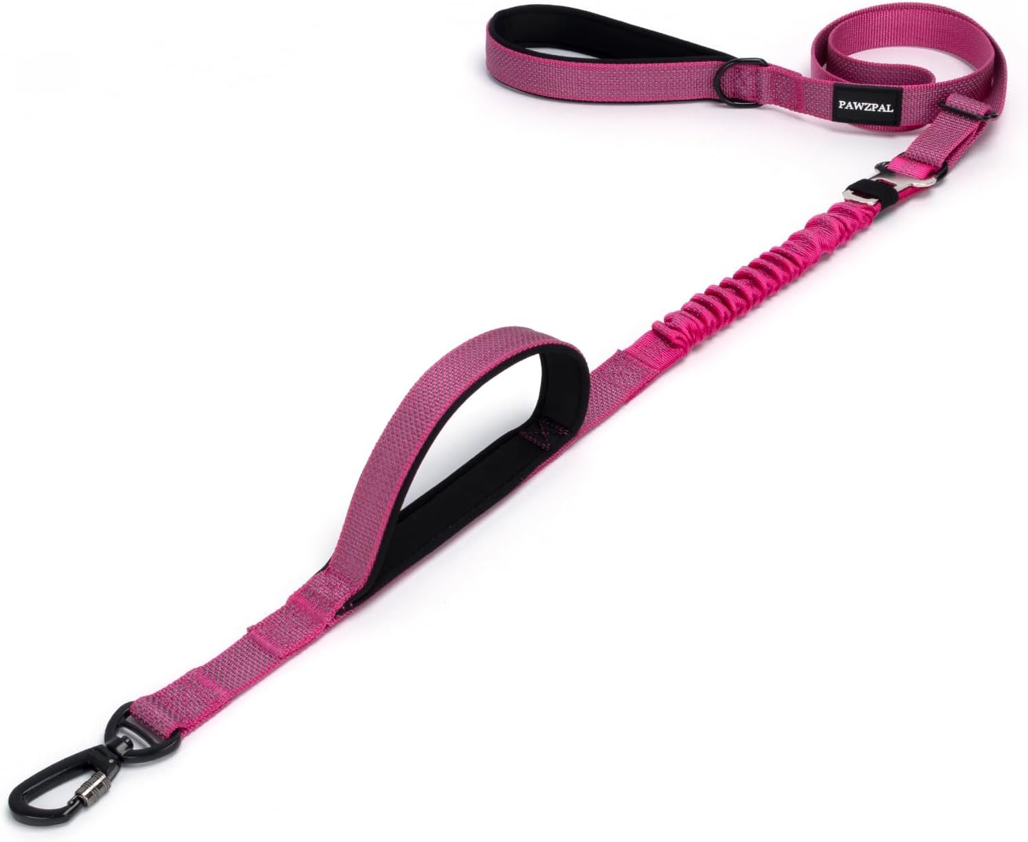 4–6 FT Adjustable Dog Leash – Heavy-Duty Carabiner, Starlight Reflective, Shock-Absorbing Bungee, Dual Padded Handles, Seat Belt Clip for Training, Walking & City Control (Aqua Blue)