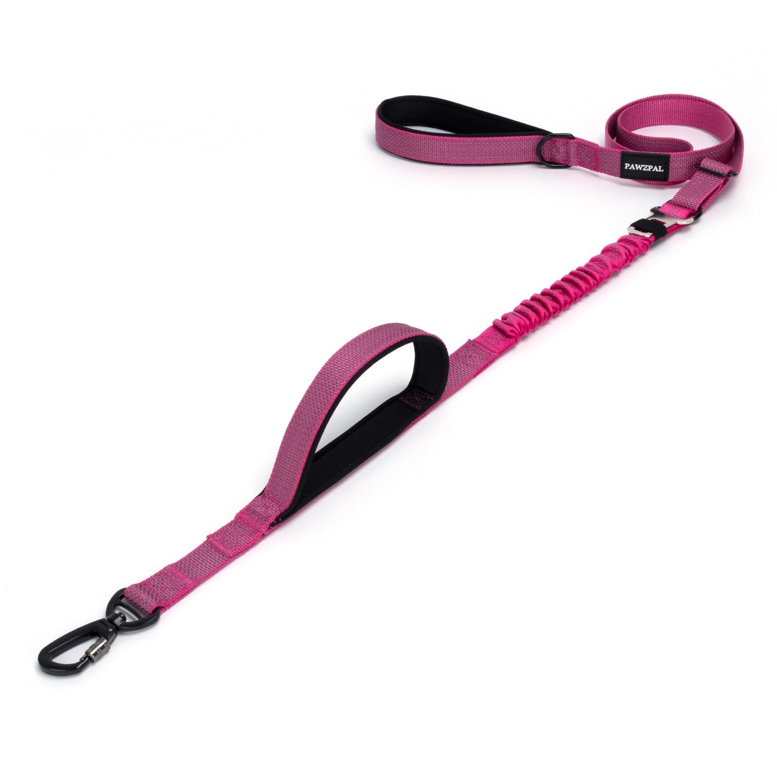 Verstellbare Hundeleine, 1,2 - 1,8 m – Starlight reflektierend, stoßdämpfender Bungee, robuster Karabiner, doppelt gepolsterte Griffe, Sicherheitsgurtclip für Training, Spaziergänge und
