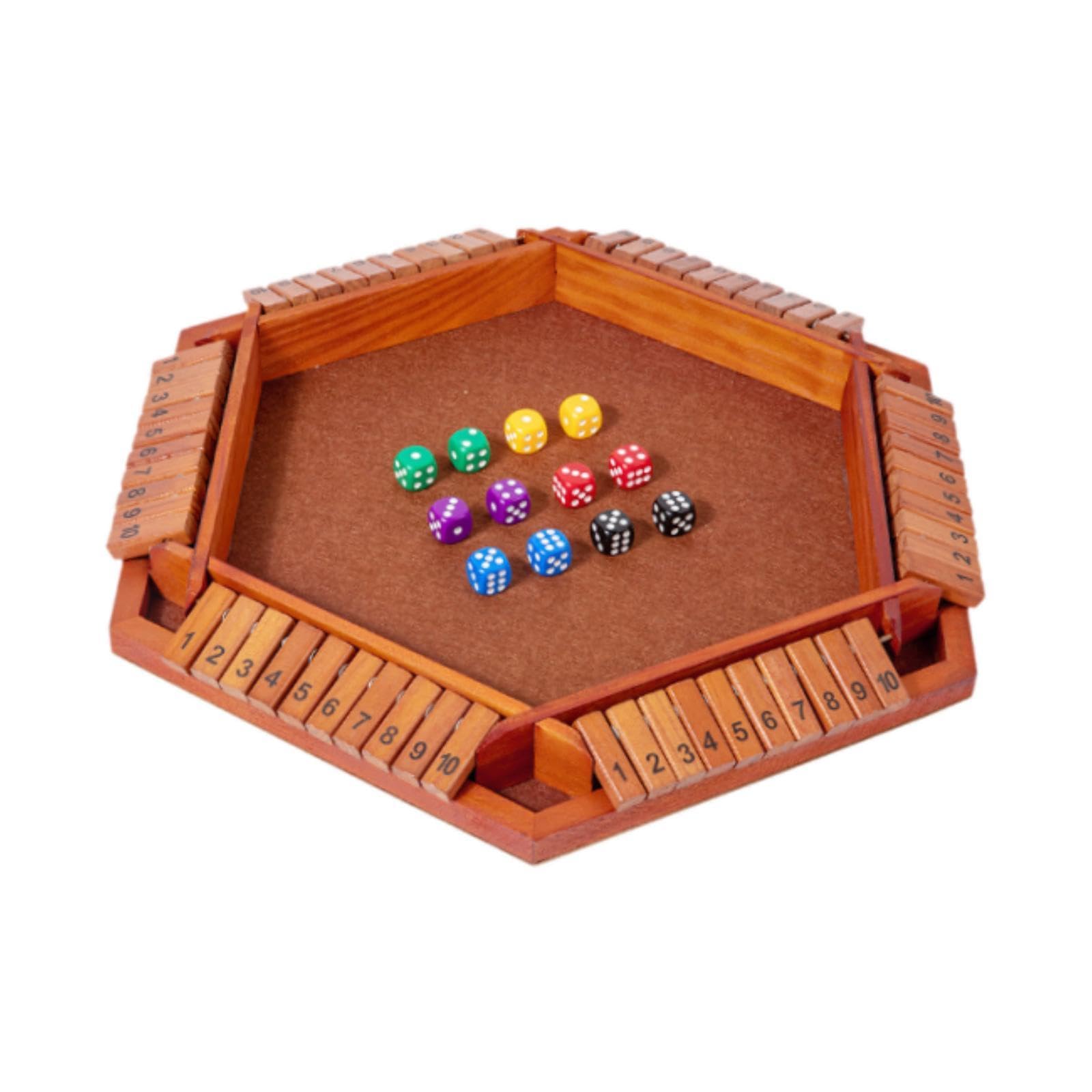 Juego de Mesa de Dados, Juguetes Educativos, Juego de Matemáticas de Mesa de Madera, Juego de Dados de Madera para Pub, Fiestas, Picnics, MarrÓn
