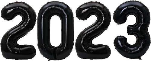 Globos de Mylar de aluminio 2023 para decoración de fiesta de aniversario de graduación, Año Nuevo (dorado, 40 pulgadas)