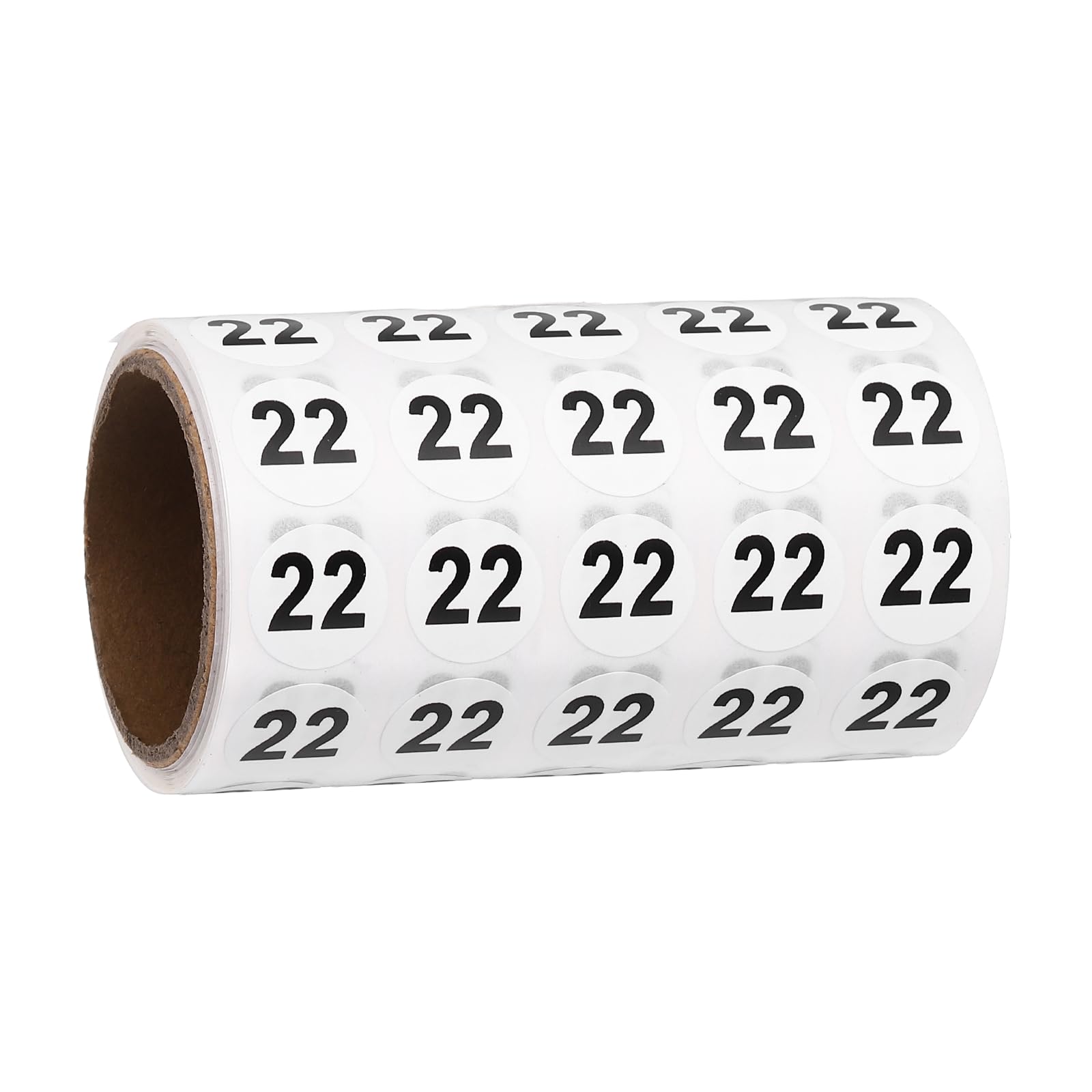 PATIKIL 1000pcs 0.6" Number Stickers, Number 22 Sticker Numbers Labels Round Small Vinyl Self Adhesive Label Circle Decals 1 Roll Dots for Photo Album Poster Organize Inventory, Black