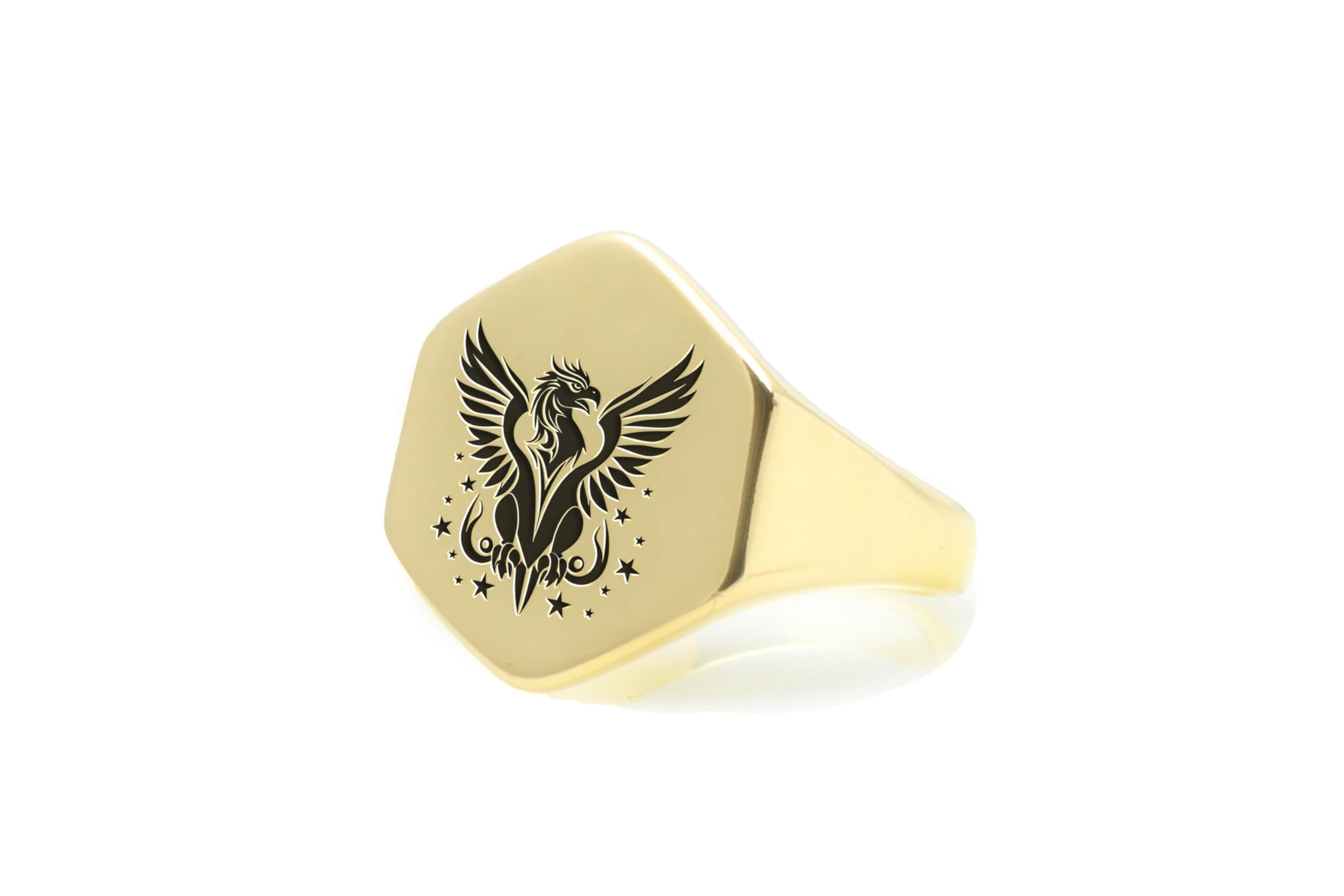 Bague hexagonale griffon en or pour un bijou unique et durable - 8