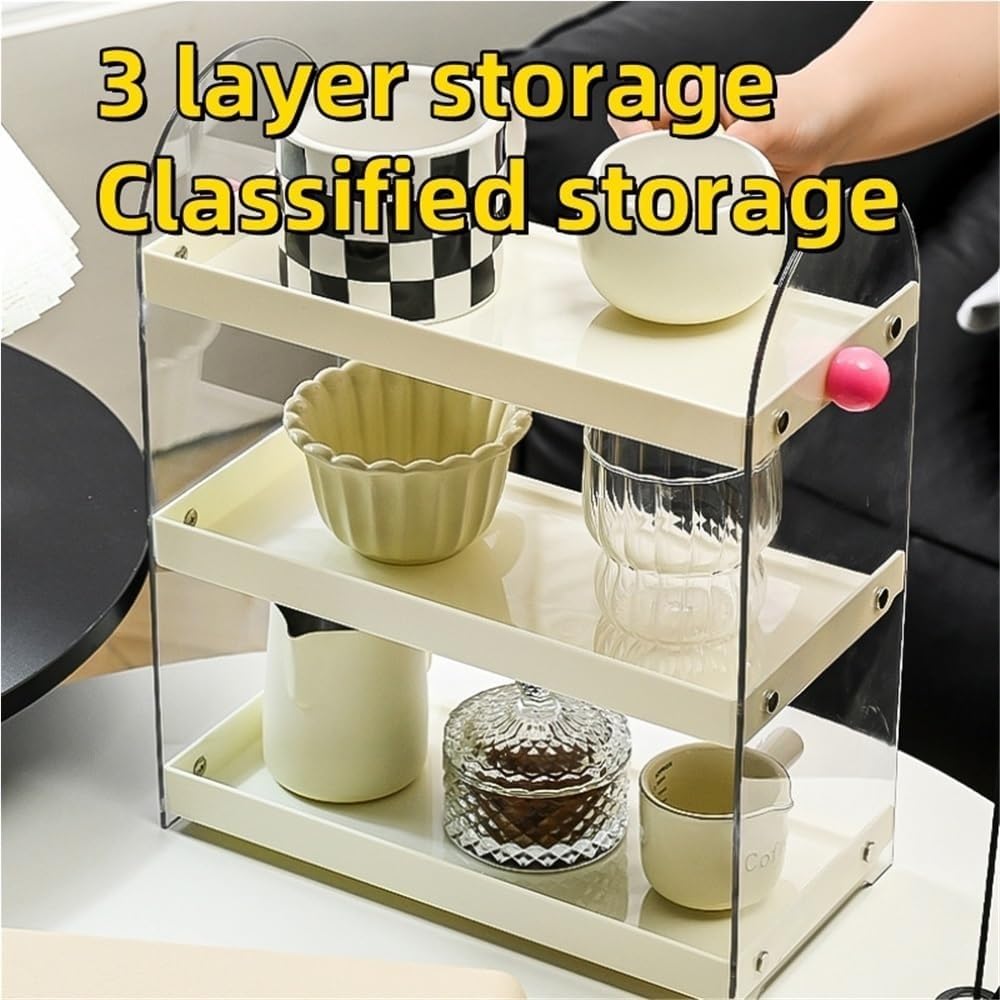Soporte para tazas de café de 3 niveles, soporte para tazas de encimera, estante de almacenamiento pequeño, estante de almacenamiento para tazas de café, soporte de exhibición para encimera de