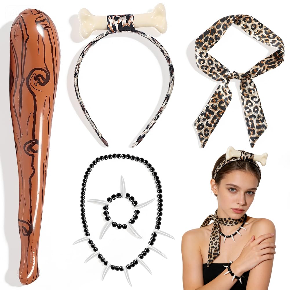 Caveman Costumes Accessories Adults & Kids 5Pcs Set
