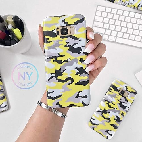 Miniatura 2 de VELVET CAVIAR Funda compatible con Samsung Galaxy S8 Camo para niñas y mujeres, bonitas fundas protectoras para teléfonos (camuflaje amarillo)