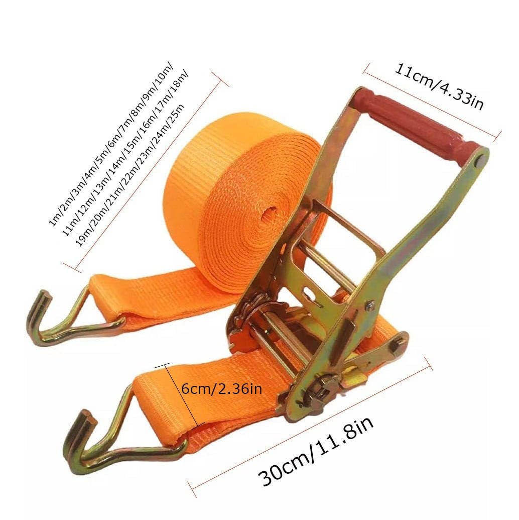 Arancione, 1 Confezione Cinghie Di Fissaggio,Cinghie Di Tensione, Regolabili Cinghie A Cricchetto, Cinghia Fissaggio A Cricchetto, Per Camping Outdoor, Pacchi Bagagli, Moto Bicicletta(L 5m/196.9in)