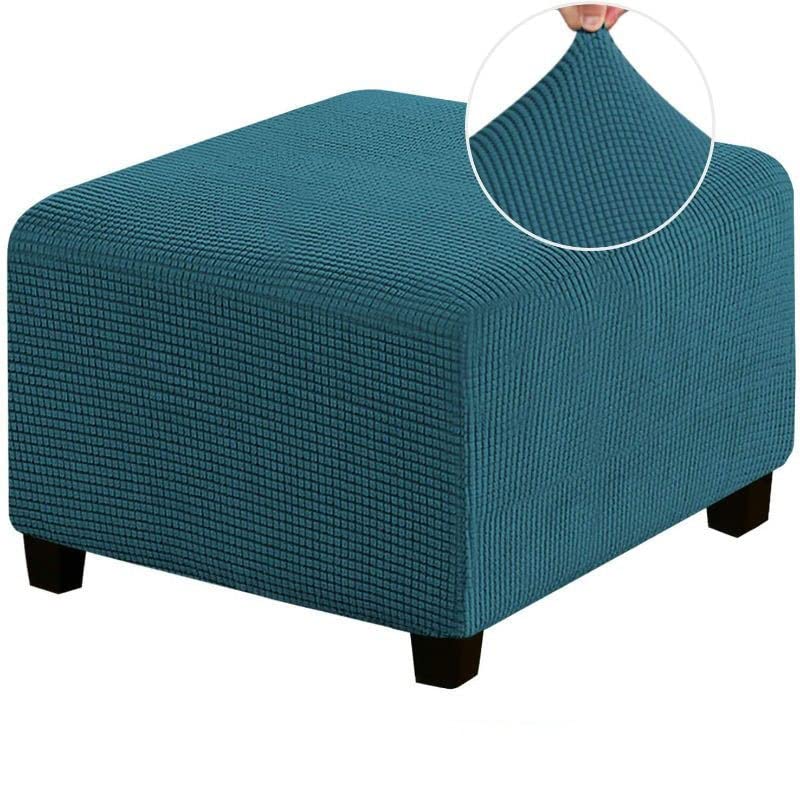 Stretch Ottoman Covers Round/Square Footstool Cover, Velvet Modern Removable Washable Large Stretch Pouffe Cover Anti-Slip Dustproof Foot Stool Slipcovers With Elastic Bottom Swivel chair cover(A1,60-