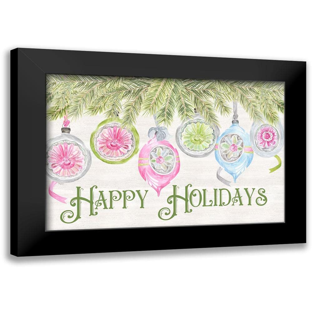 ArtDirect - Reed, Tara 18x13 Black Modern Framed Art Print Titled: Vintage Christmas Landscape I-Happy Holidays