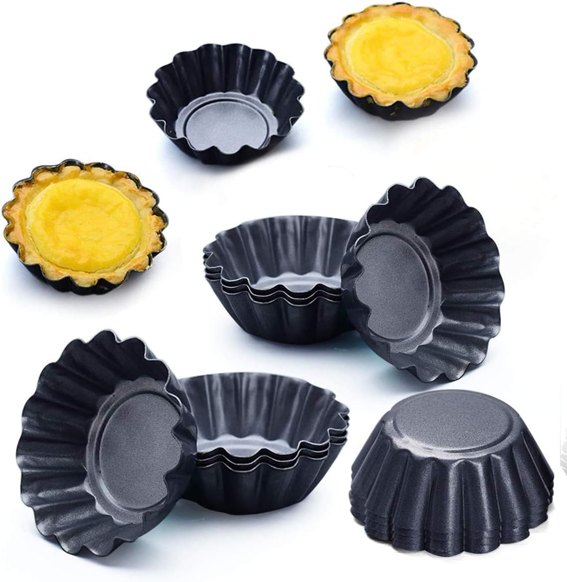 Starthi Egg Tart Mold 6 PCS Mini Tart Pans Tart Mold Nonstick Tart