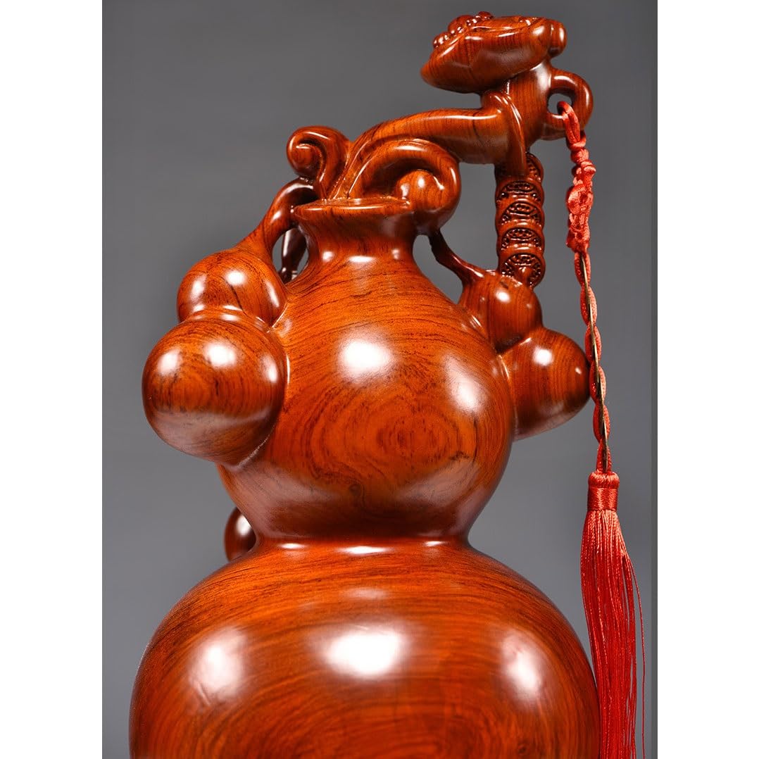 Dekoracja biurka Scultura In Legno Zucca Ornamento Legno Massiccio Soggiorno Mogano Casa Cinese Artigianato Decorativo Rzeźby Wystrój Domu (15 cm)