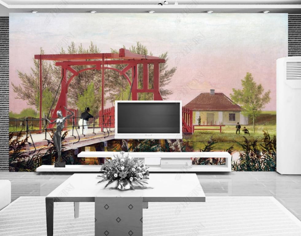 Poster géant mural pont architectural pour sublimer la salle d'un restaurant