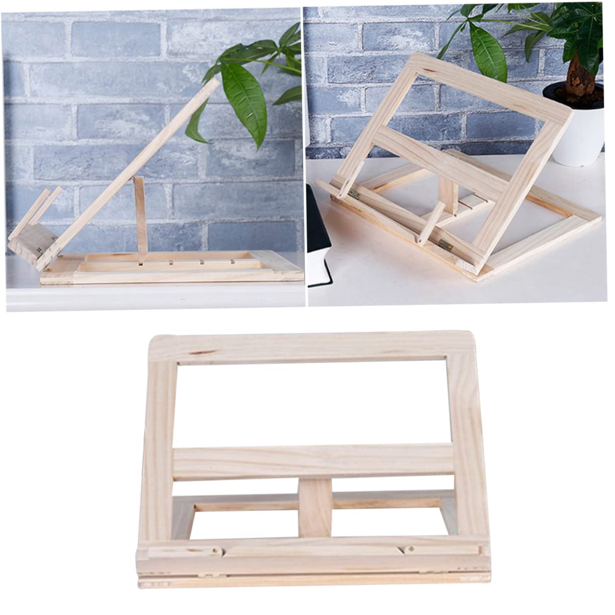 DIYEAH Cookbook Book Stand Wooden Frame Reading Bookshelf Bracket for Reading Tablet Pc Support Music Stand