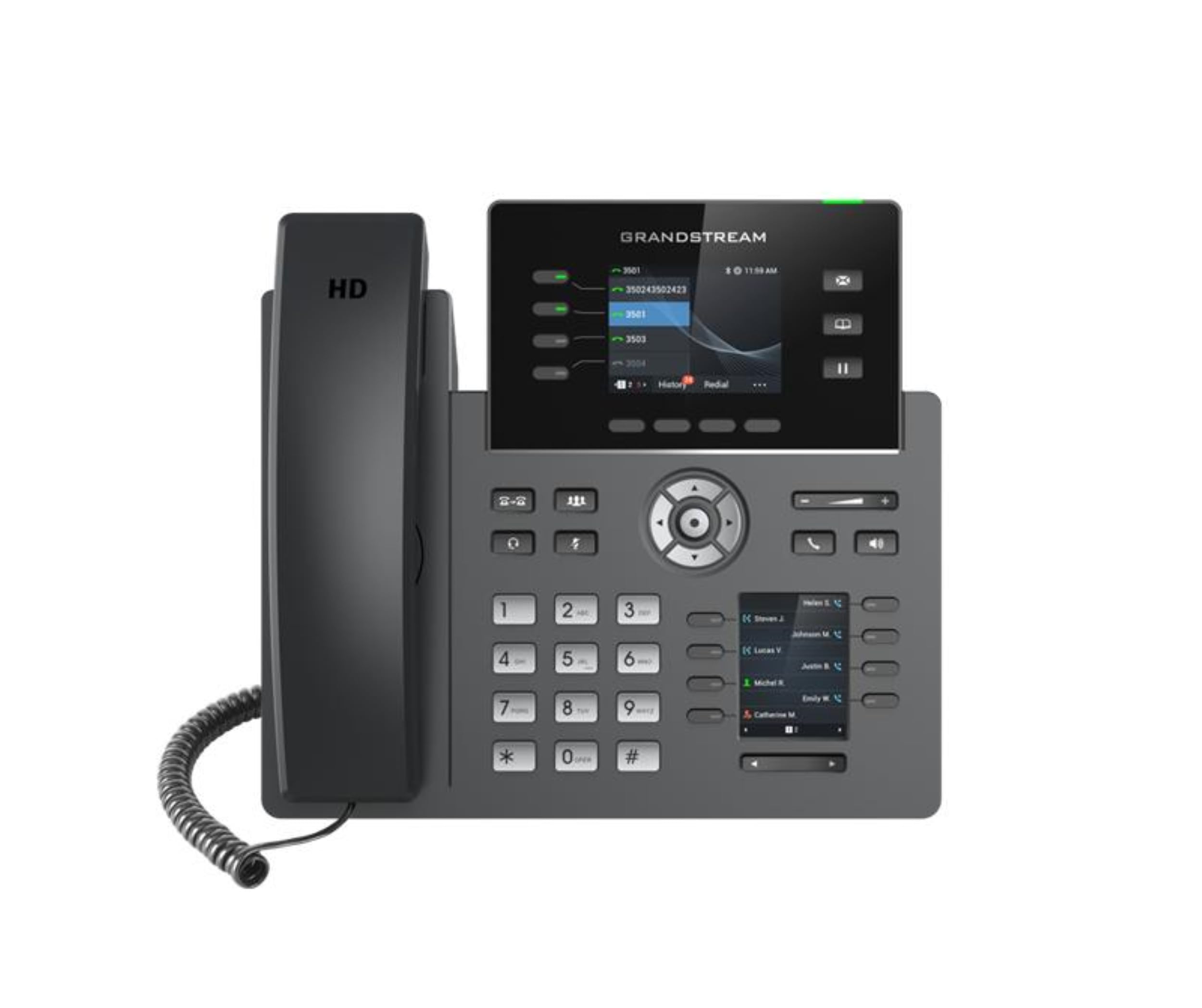 Grandstream Networks GRP2614 téléphone Fixe Noir 4 Lignes TFT WiFi