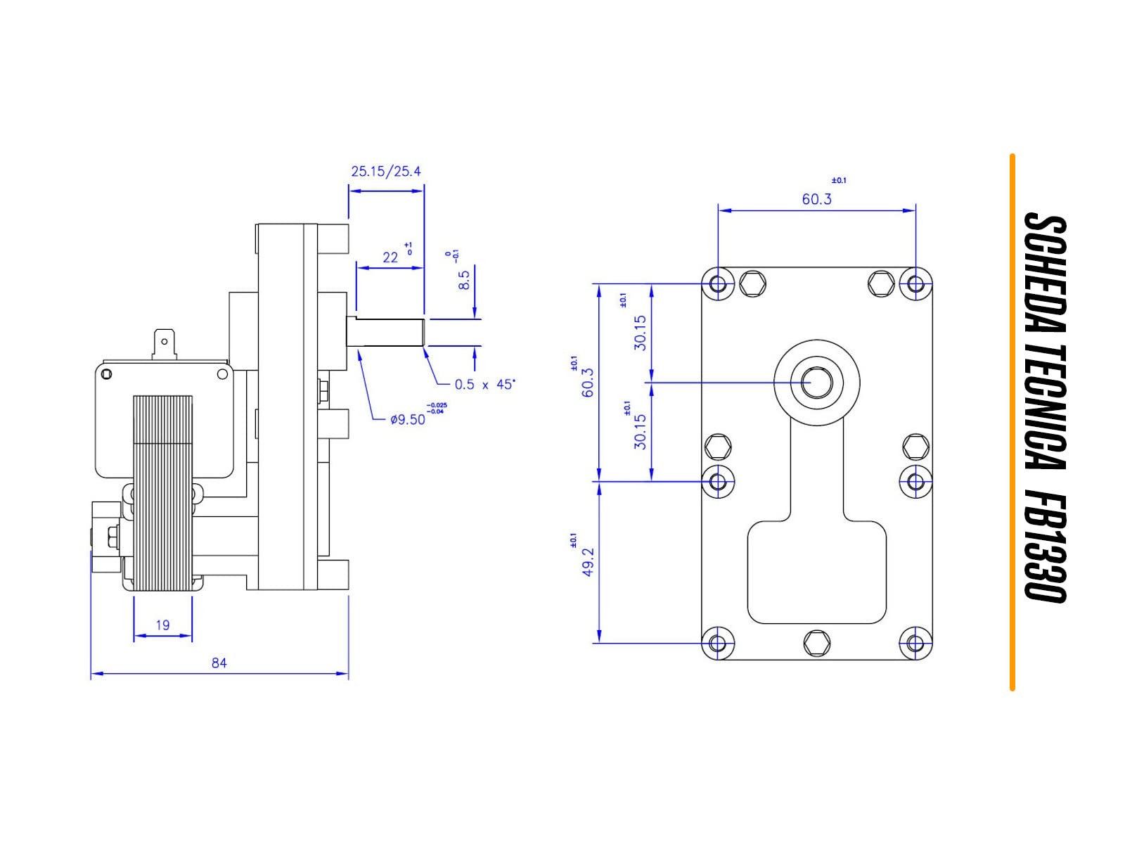 ERICAMBI, Motoriduttore FB1330 Mellor Serie T3 per Stufe a Pellet, Velocità 1rpm, Pacco Lamellare 19mm, Ø Albero 9,5mm, Senso di Rotazione Oraria, Spianatura Singola, Anselmo Cola Enviro Mcz
