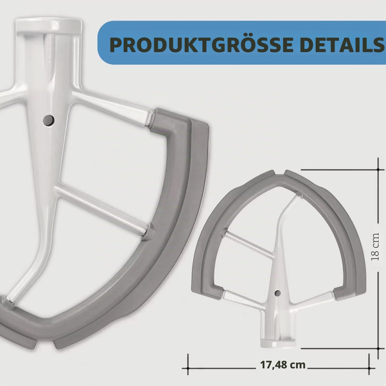 Flexi-Rührer für KitchenAid 6 Quart Schüssel-Lift Standmixer, Flex Edge Schlägel Mit Beide Kanten Flexiblem Silikon, und Zubehör Mixer-Schiebematte für Kitchen Aid 6,6 L Küchenmaschine