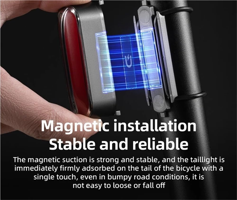 Frein Arrière Lampe Feu Arrière Magnétique Intelligent Pour Vélo, Démarrage Et Arrêt, 7 Modes, Équipement De Conduite Nuit, Capteur Freinage