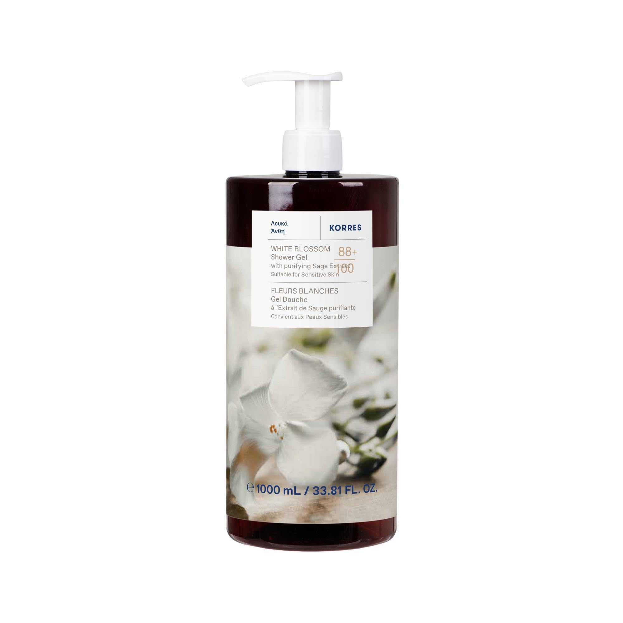 KORRES White Blossom Shower Gel with purifying Sage extract, suitable for Sensitive skin, 250ml
