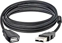 Cabo USB Extensor de 3 Metros Macho x Fêmea AM+AF com Filtro contra Interferências NT 03933 Preto