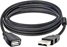 Cabo USB Extensor de 3 Metros Macho x Fêmea AM+AF com Filtro contra Interferências NT 03933 Preto