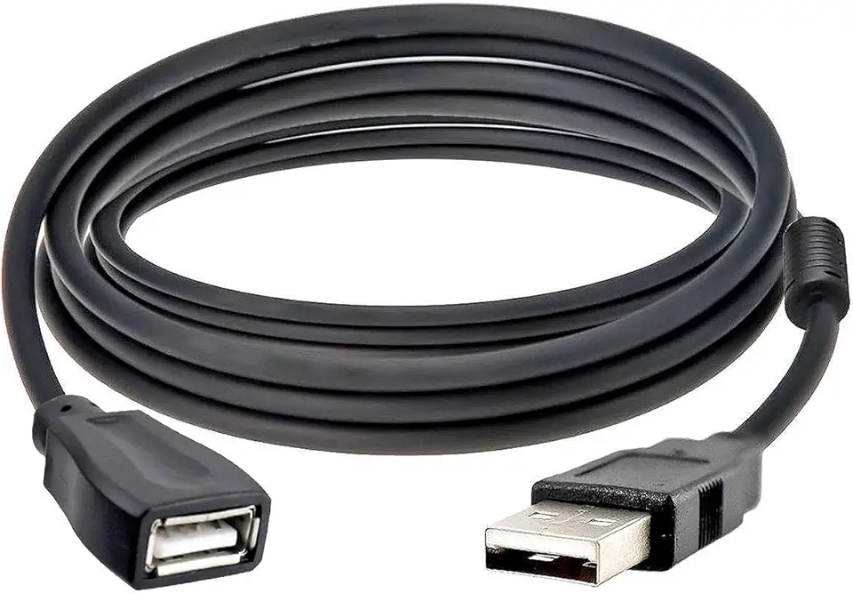 Cabo USB Extensor de 3 Metros Macho x Fêmea AM+AF com Filtro contra Interferências NT 03933 Preto