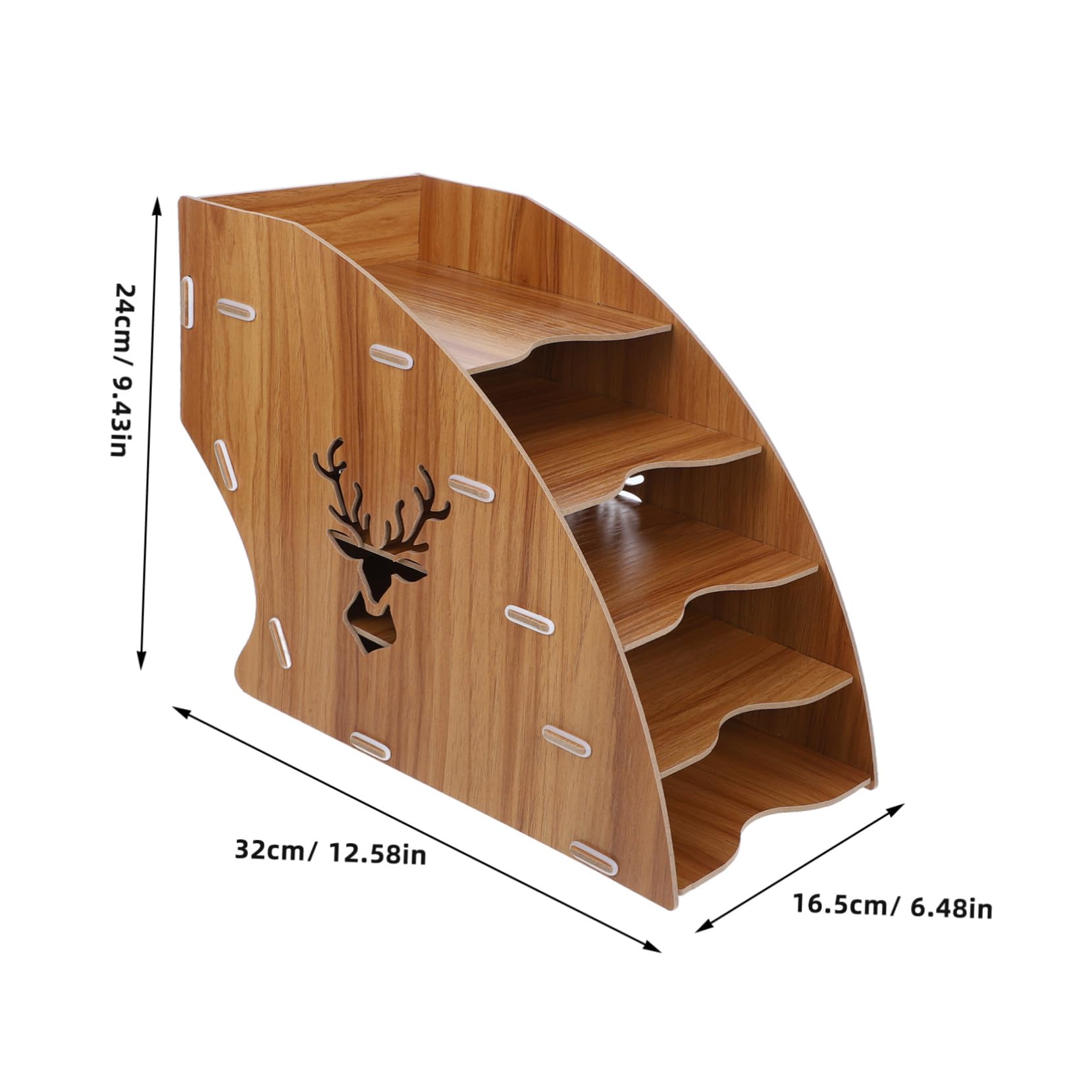 VILLCASE Organiseur De Courrier De Bureau Organiseur De Dossiers Accessoire De Bureau Boîte De Rangement en Bois Robuste