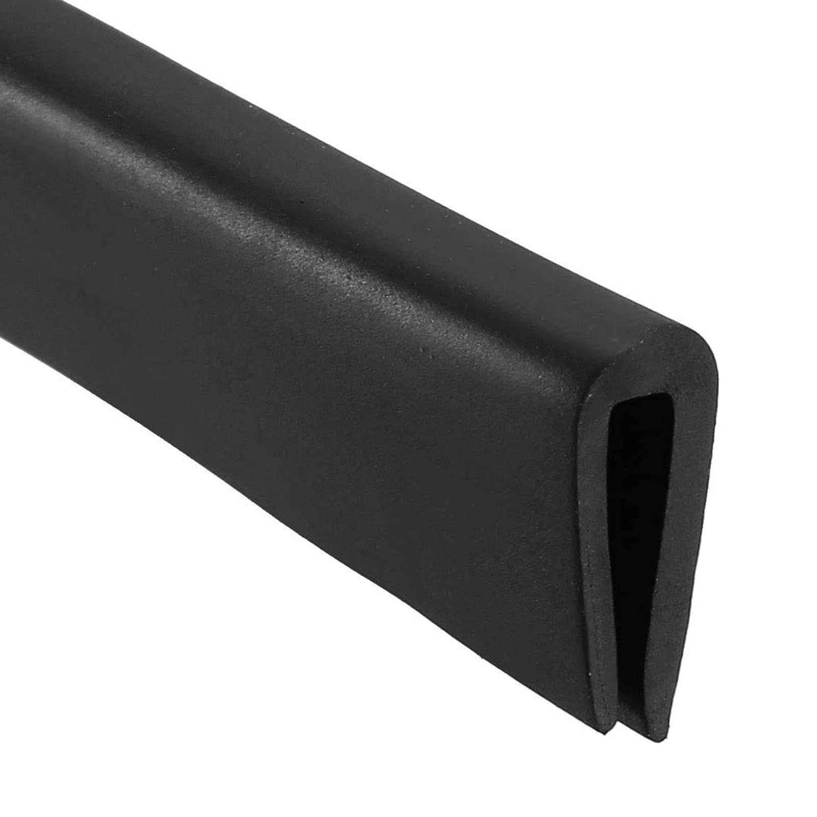 TA-VIGOR Edge Trim U Seal, Black PVC U-Seal Channel Edge Protector Sheet Fits 1-2mm Edge 6Meter / 20Ft Length