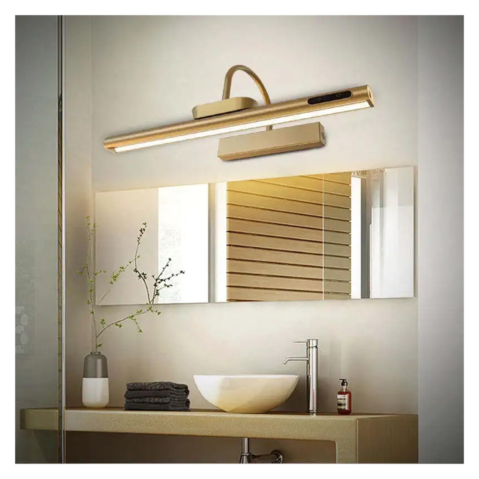 Luci Esposizione Per Quadri Lampada Da Parete Ricaricabile A LED Moderna Telecomando Che Attenua Le Luci For Quadri In Alluminio Con Luce For Specchio Da Bagno In Oro For Hotel
