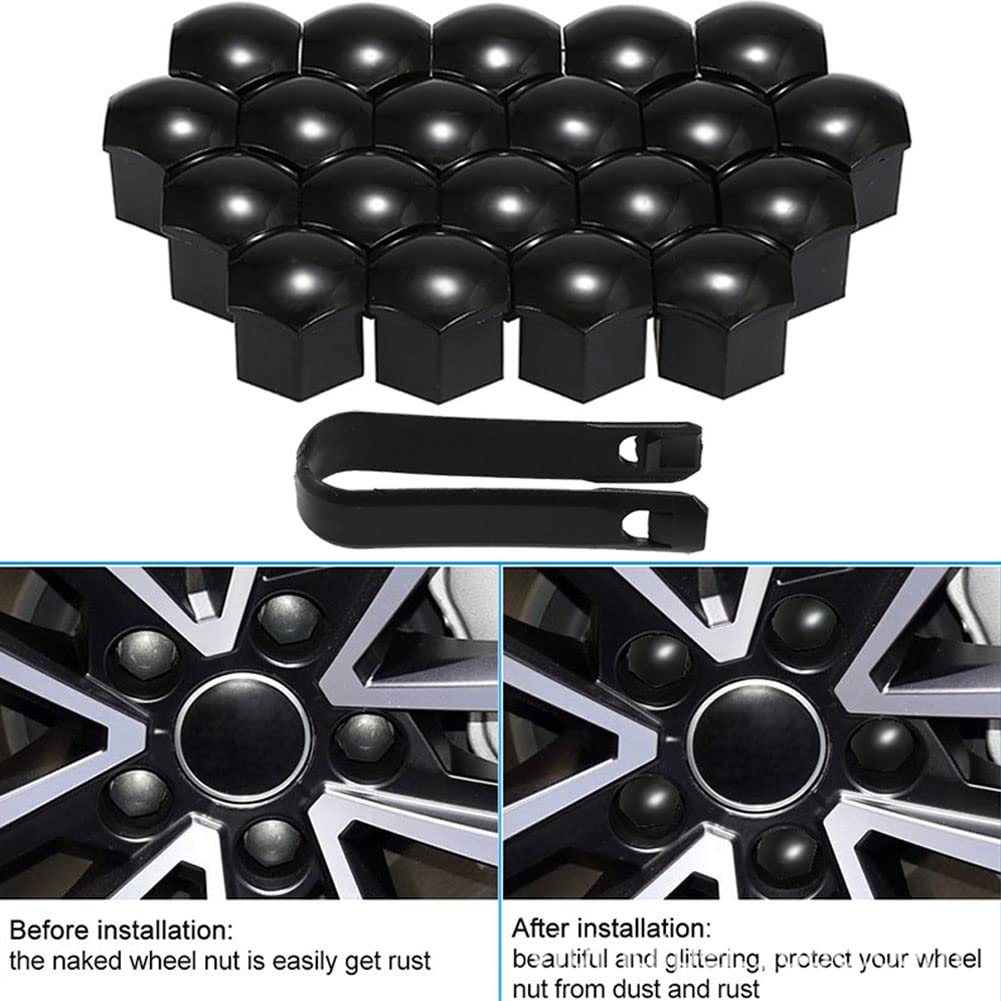 20 PCS Tappi a Vite Ruota Set per V-W Golf 4 6 7 GTI Passat B5 B6 B7 CC, Auto Copridadi Ruota Pneumatici Tappo Dado Ruota Cerchione Coperture Copricerchi Copribulloni