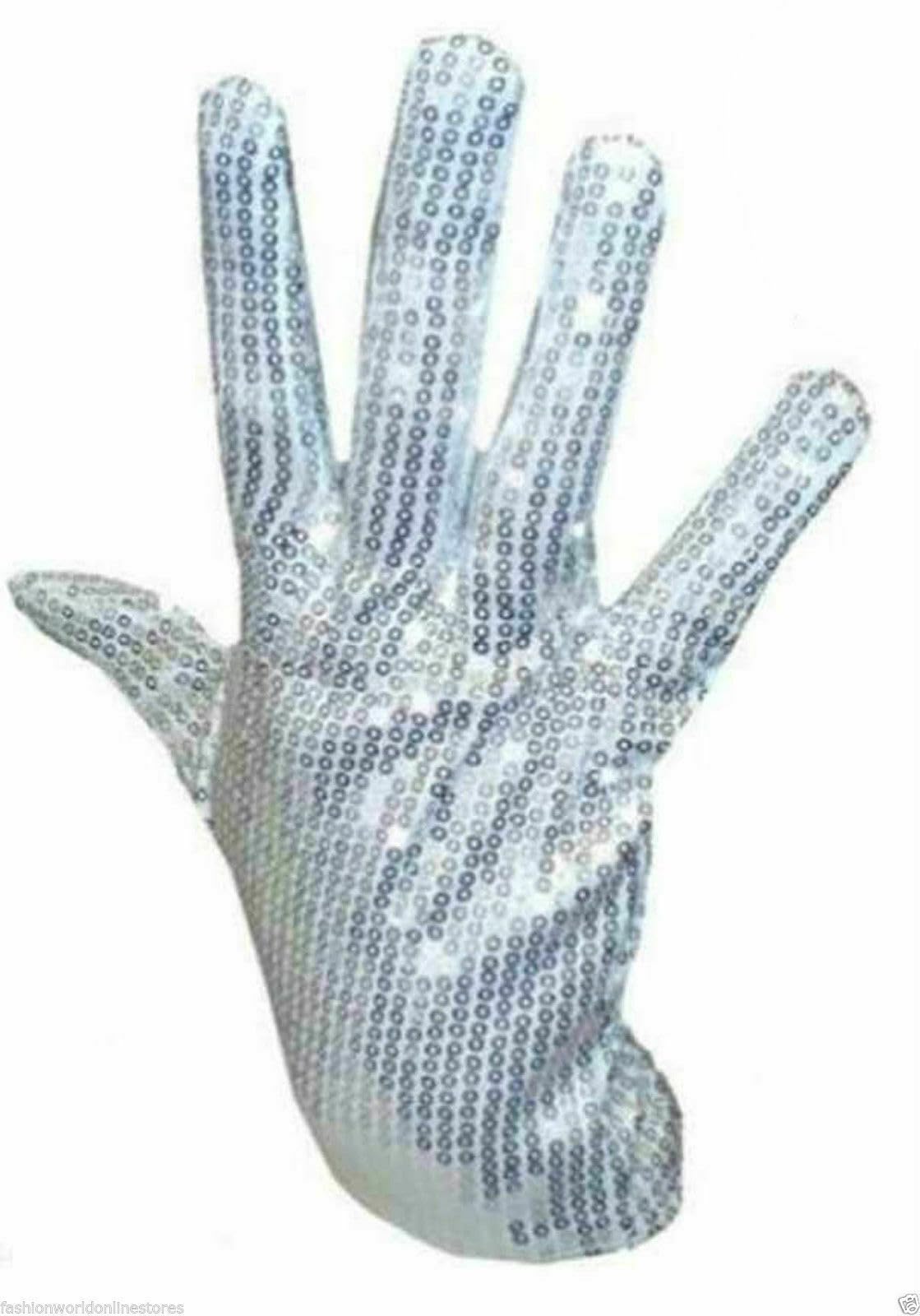 ANZEE Michael Jackson Hat, Sequin Glove & Sunglasses With Bow Tie Set Pop Star, Gangster Cosplay Party Fancy Dress Costume Accessories (White Gloves)