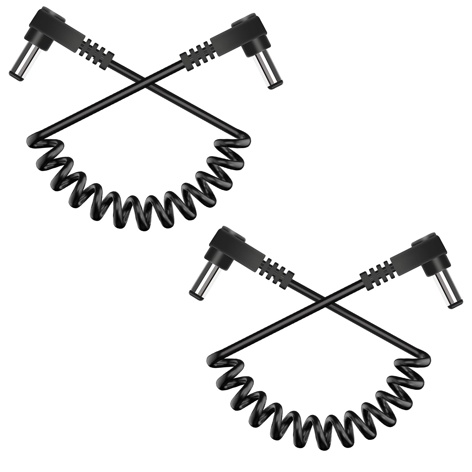 DC 5.5mm x 2.5mm Male to Male Power Extension Cable, Spring Coil Design, 2.95 feet (90 cm), Retractable Cable, Suitable for LED Light Strips, CCTV Cameras, and Other Power Adapter Extension Cables