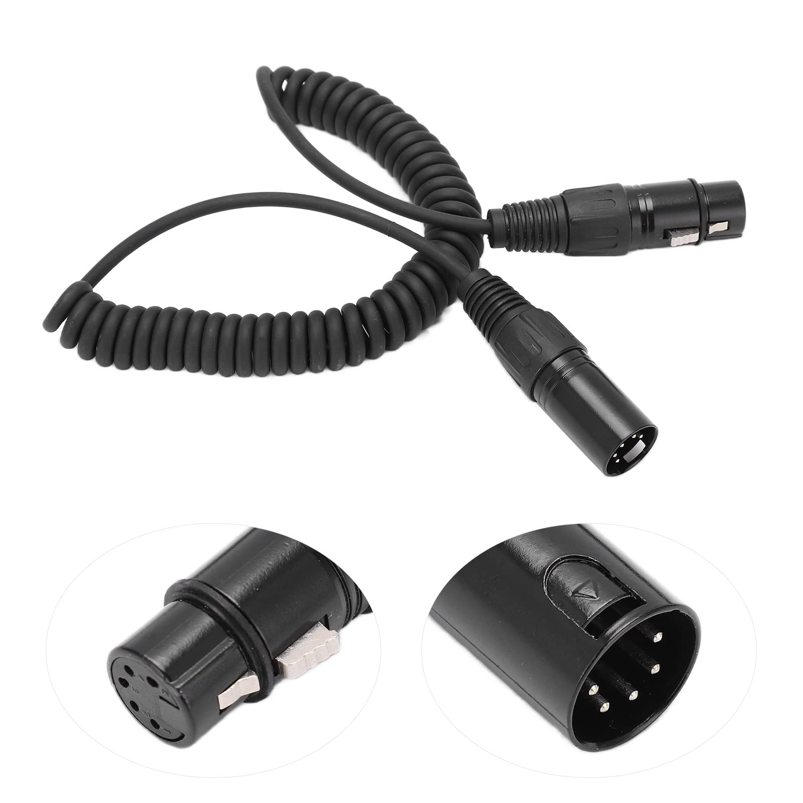 Câble enroulé de Rallonge de Casque sécurisé pour Casque D'aviation, Transmission Fiable du Signal, Matériau en Alliage ABS de Haute qualité, Longueur de 2 à 6,6 Pieds
