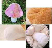 Vista 3 de Almohada de felpa 3D con forma de hongo, almohada de suelo, sofá, almohada para decoración del hogar, almohada de regalo (12.5 pulgadas, marrón)