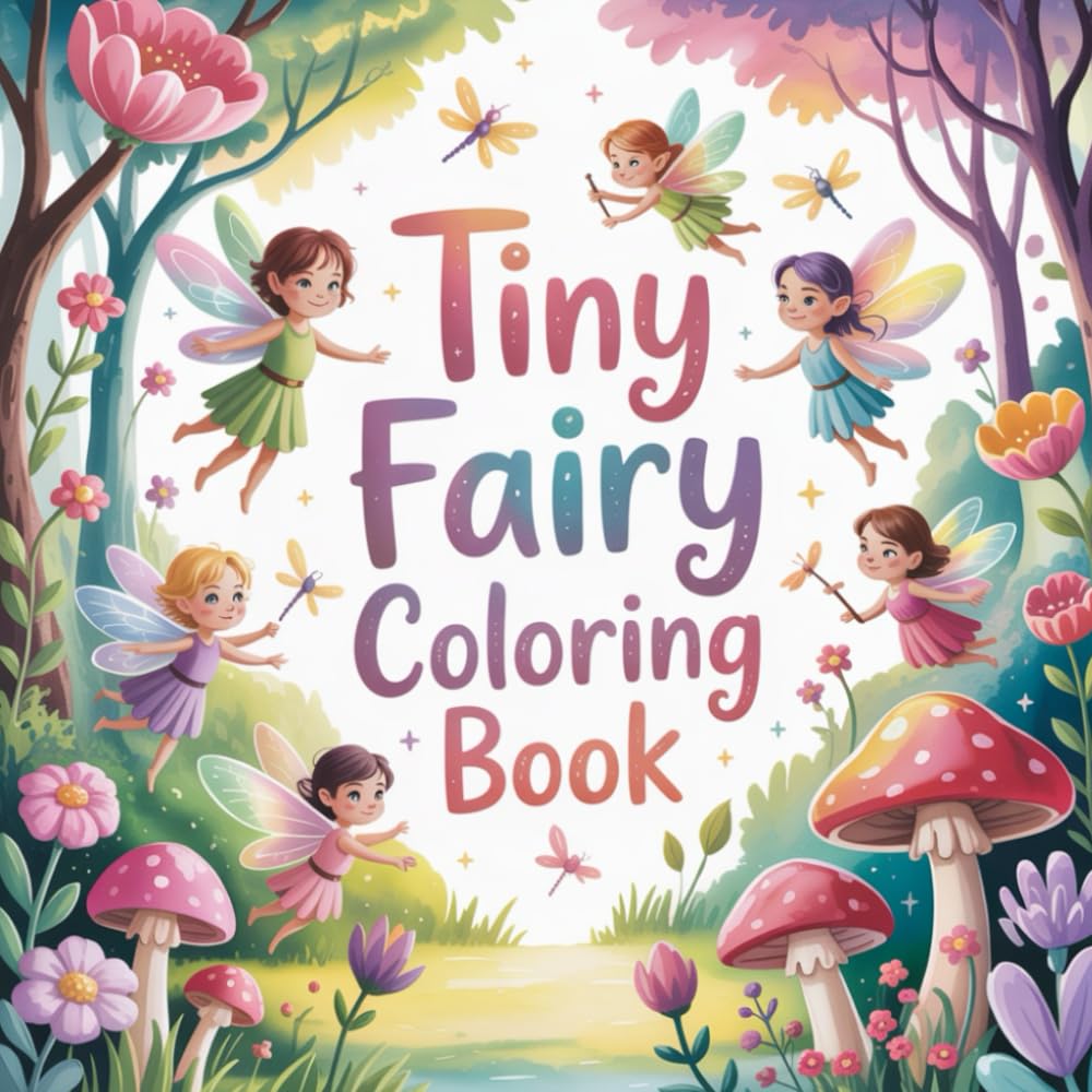 Tiny Fairy Coloring Book: whimsical fairy coloring book, tiny fairy coloring book, enchanted fairyland coloring book, fairy fantasy coloring book, ... book for kids, nature fairy coloring book