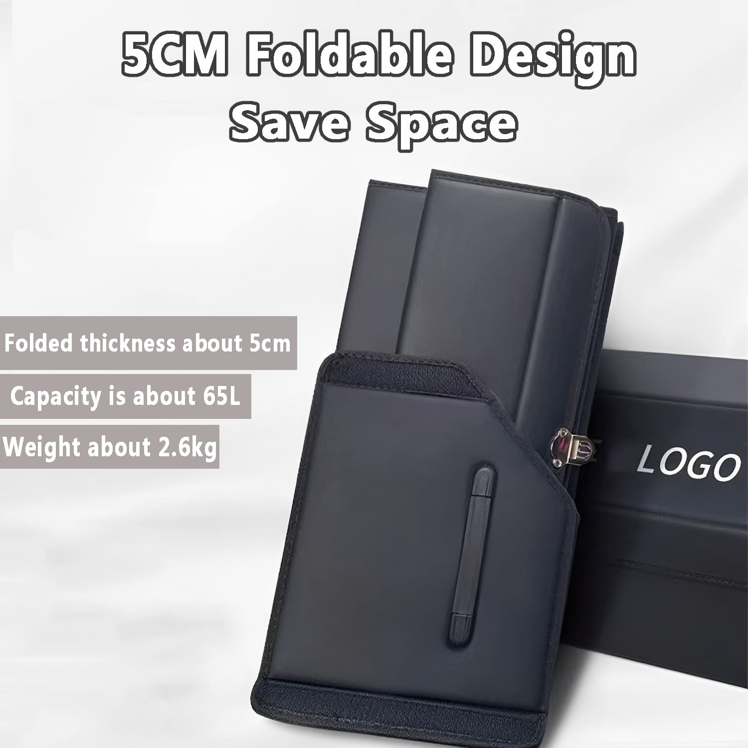 Bolsa para maletero - Organizador para maletero con logotipo/texto Caja de almacenamiento de cuero duradera antideslizante para maletero Bolsa de herramientas - Adecuada para todos los vehículos