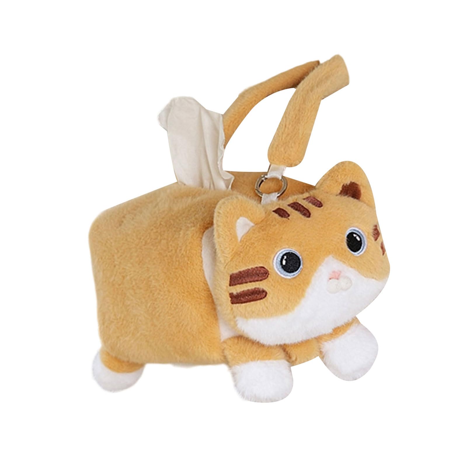 Adorable Plush Auto Tissue Dispenser Featuring Hanging Mount Practical Driving Use Car Tissue Organizers