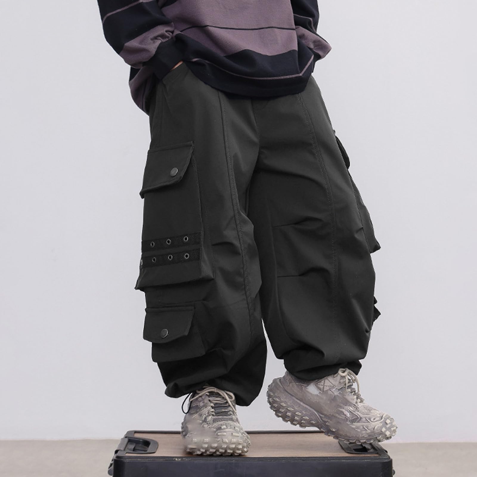 Genérico Pantalones Baggy Niño Pantalones Cargo Jogger para Niños con Múltiples Bolsillos Uso Casual Escolar y Diario para Edades de 4 a 15 Años