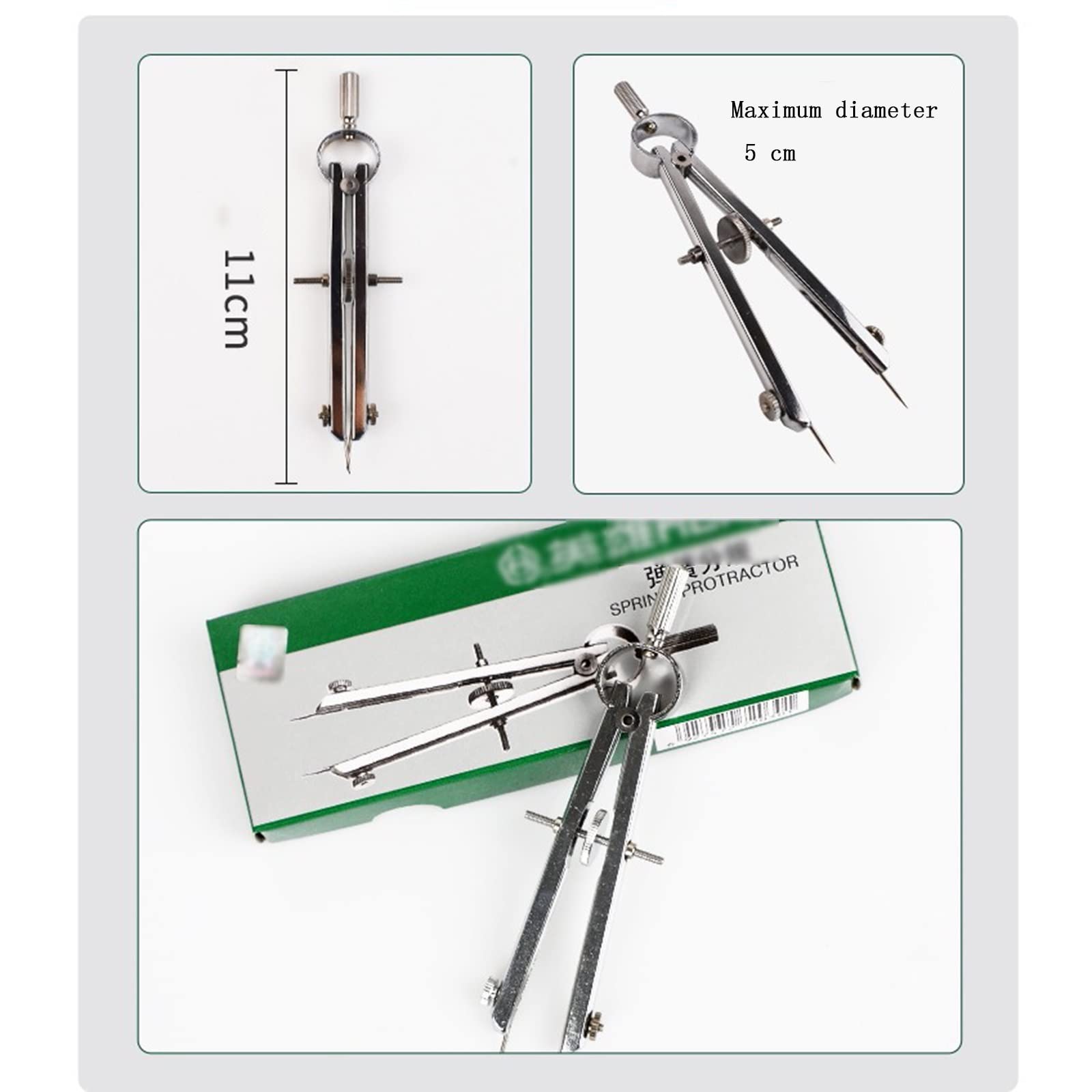 BAtlam Kompass für Geometrie 9-teiliges Mathe-Geometrie-Werkzeug-Set Maßstabs-Set Zeichnen Zeichen-Werkzeug-Set mit Aufbewahrungskoffer Home School Supplies Kompass-Zeichen-Werkzeug