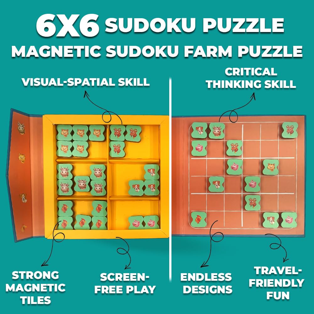 Magnetic Sudoku for Kids - Farm Theme -3
