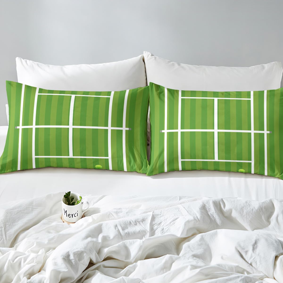 Amazon.com: Manfei Tennis Court King Size Duvet Cover,Wimbledon