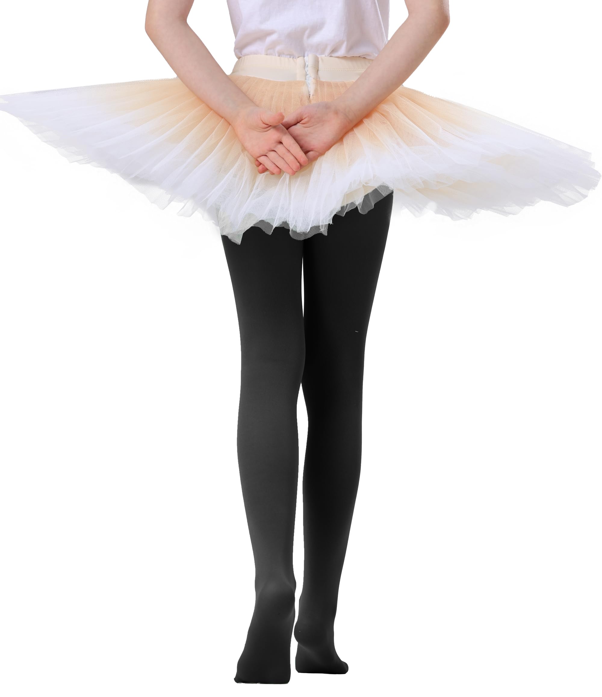 Citystl Medias de ballet para niñas, 3 pares, varios colores, medias de algodón para vestir escolar
