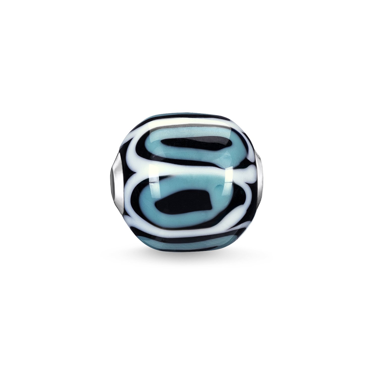 Thomas Sabo K0249-017-17 Ciondolo Karma In Argento 925 Con Vetro Turchese, Da Infilare Su Collane E Bracciali, Gioiello Donna