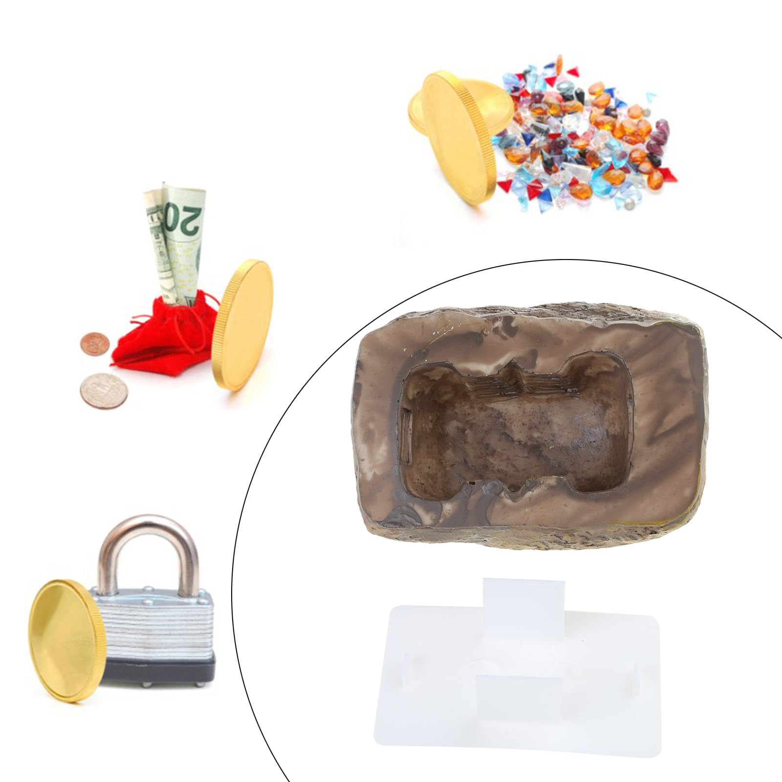 Faux Rock Key Holder Key Cash Hide Keys In Plain Sight Blends With Garden Decorations Weatherproof Decoration